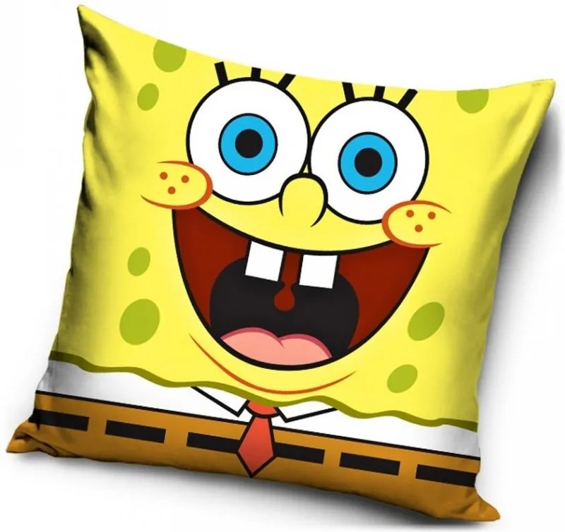 Carbotex · Detský vankúš / poduštička vysmiaty Sponge Bob - 40 x 40 cm