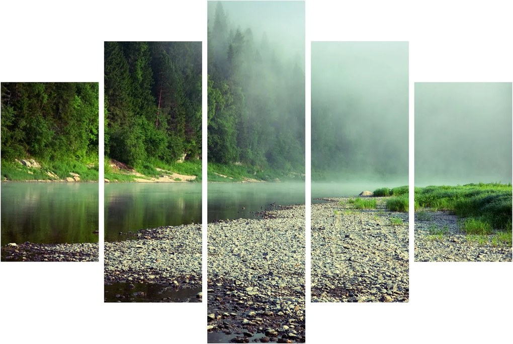 Obraz - Rieka pri lese (150x105 cm)