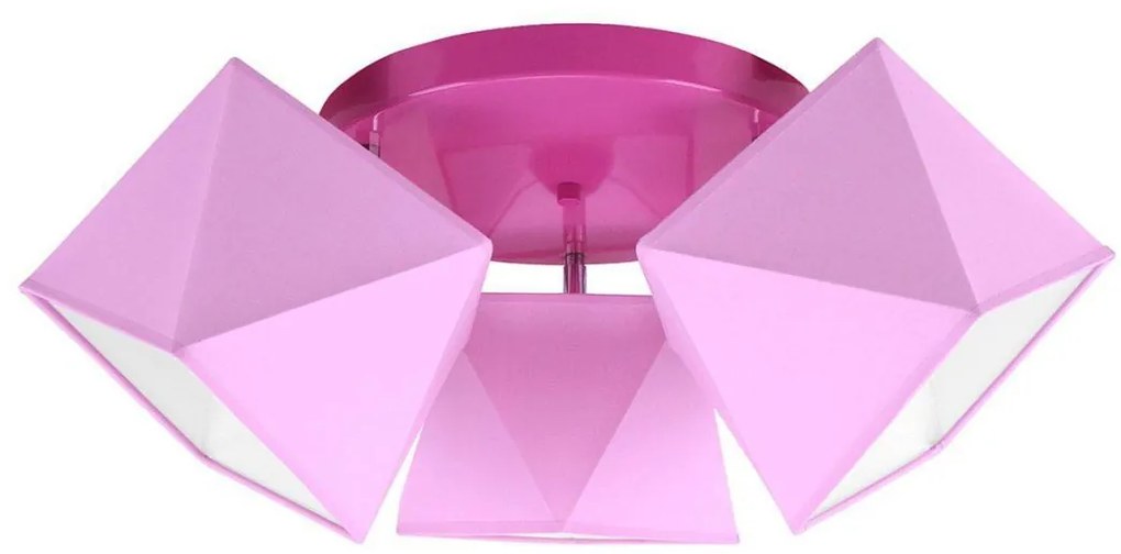 Detské stropné svietidlo Diamond, 3x textilné tienidlo (mix 7 farieb), (výber z 3 farieb konštrukcie - možnosť polohovania), o