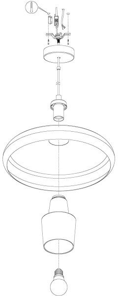 Eglo 99032 - LED RGB Stmievateľný luster na lanku TABANERA-C 1xE27/9W/230V