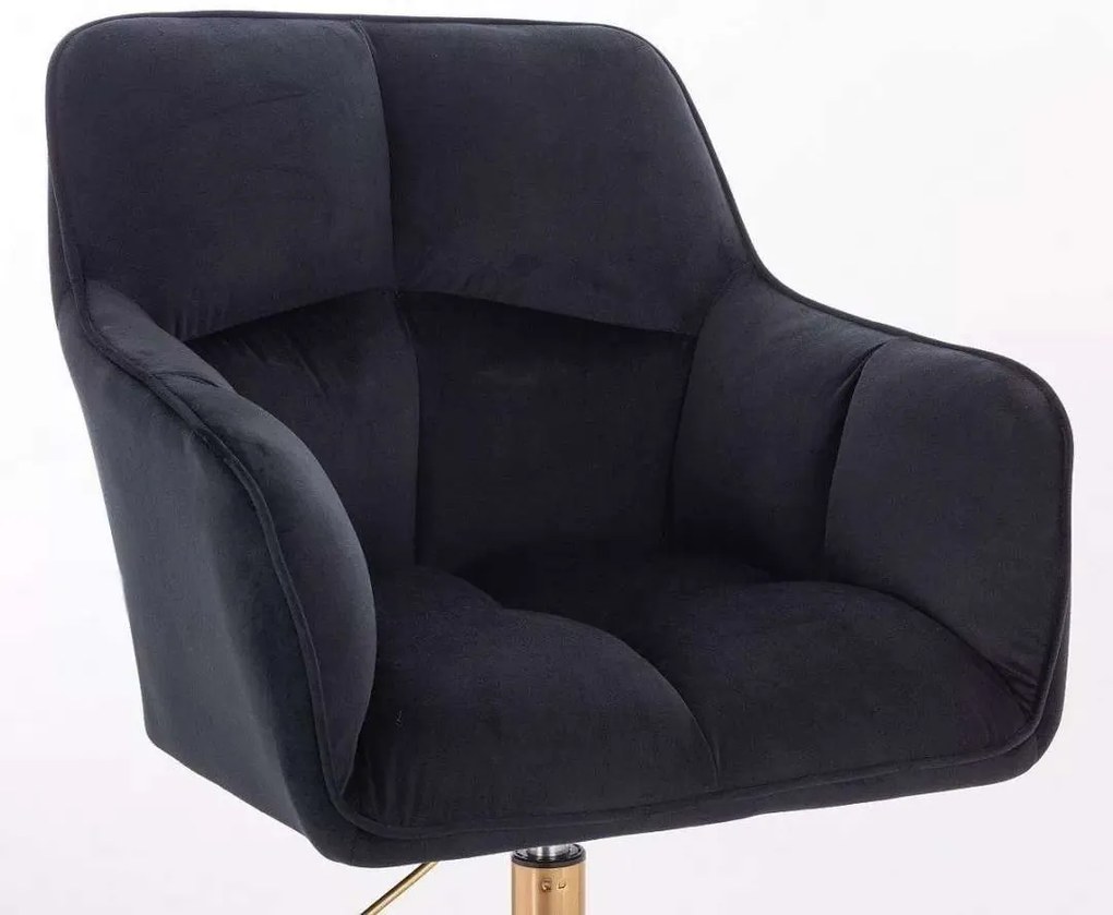 LuxuryForm DESIGN Kreslo AMALFI VELUR na čiernej podstave s kolieskami - čierne