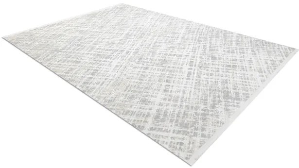 Koberec DUKE 51550 krémový / sivý - károvaný / strapce
