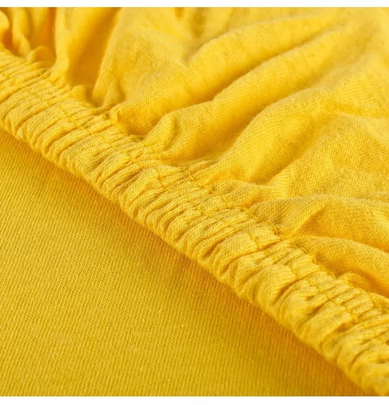 Plachta posteľná svetložltá jersey EMI, Plachta 90x200