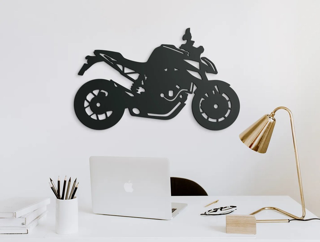 drevko Nálepka na stenu Športová motorka Rozmer obrazu: 37,5 x 65 cm, Farba dekorácie: Čierna