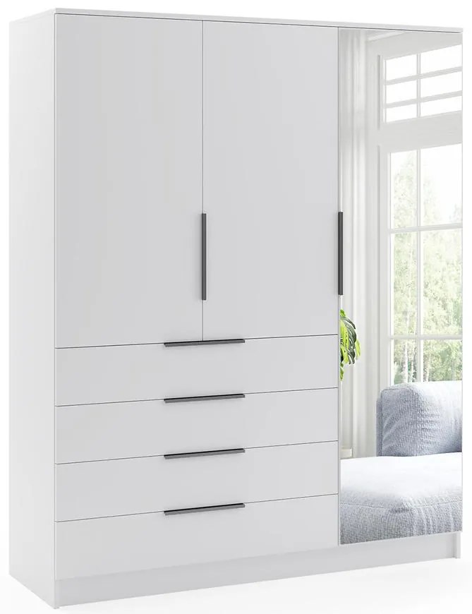 Skriňa Bogota 150 biely+rukoväť čierna