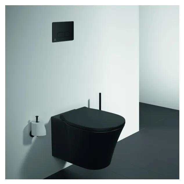 Ideal Standard Connect Air - Závesné WC, RimLS+, hodvábna čierna E2288V3