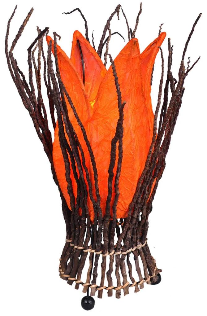 Kvetinová stolná lampa Stella, oranžová