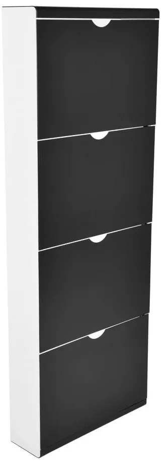 Čierny kovový výklopný botník 51x138x16 cm – Household Pleasure