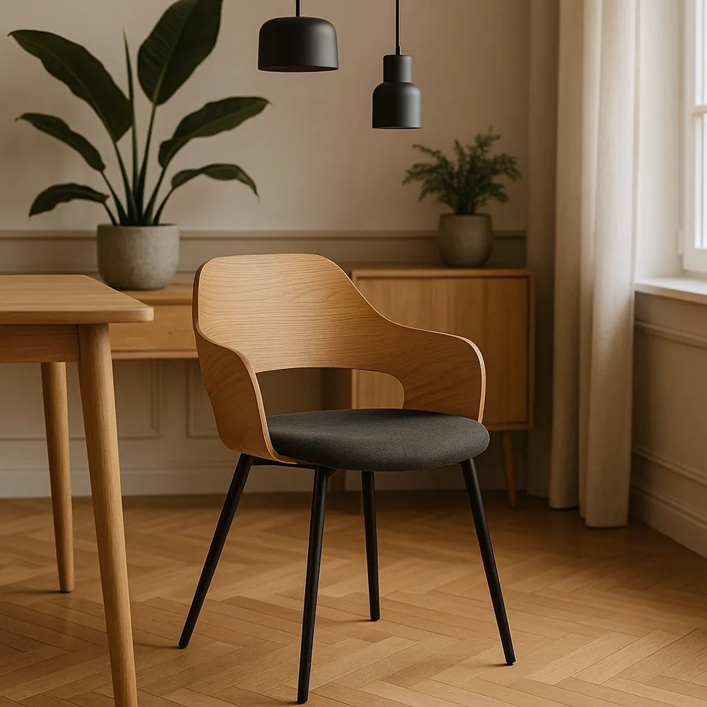 PROXIMA.store - Dizajnová jedálenská stolička ORBI FARBA: zlatá, FARBA NÔH: čierna