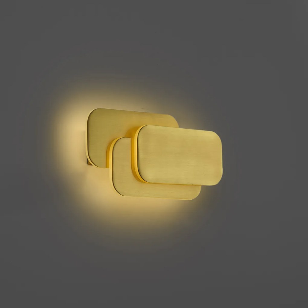 Moderná nástenná lampa mosadzná vrátane LED 3-stupňovo stmievateľná - Dias