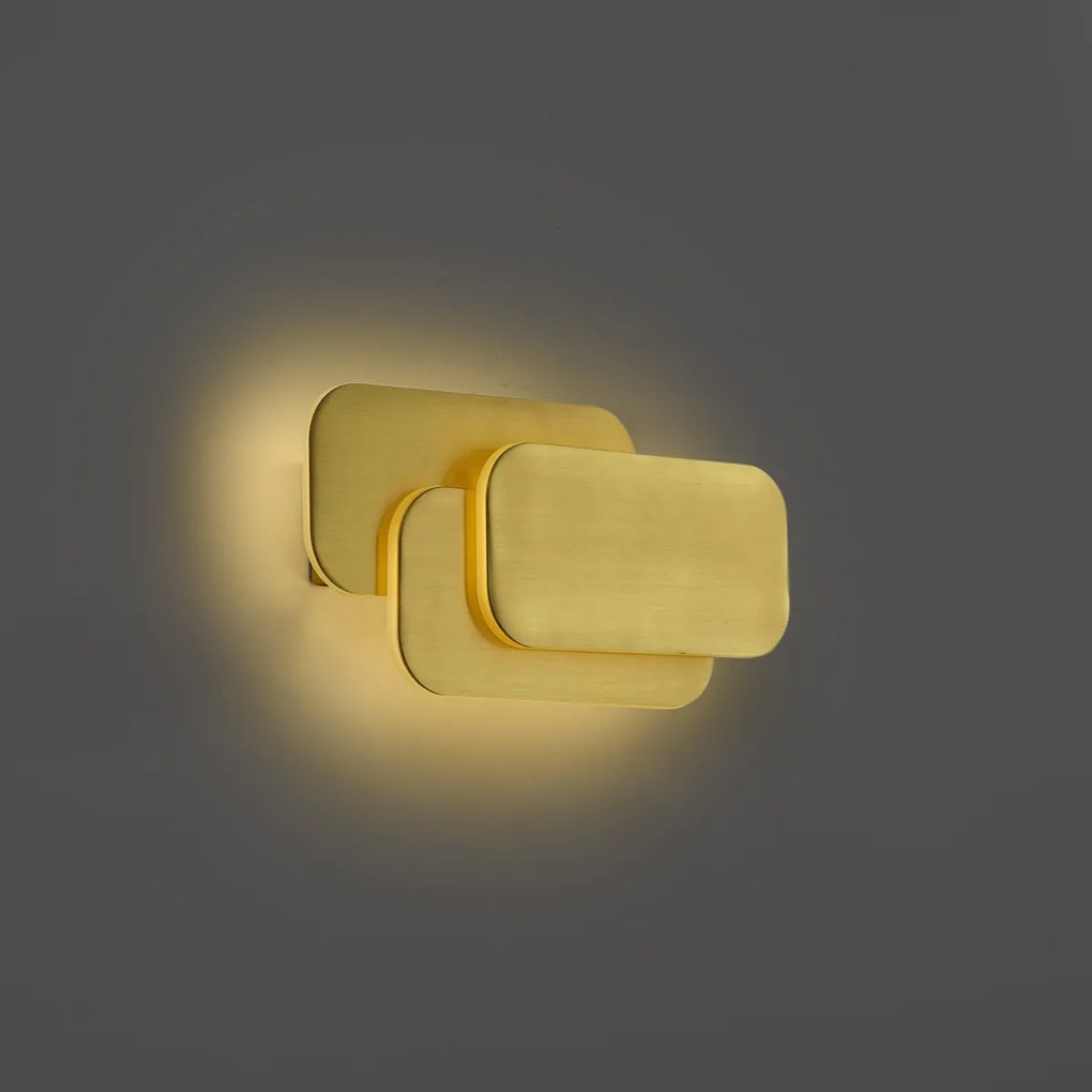 Moderné nástenné svietidlo mosadzné vrátane LED s 3-stupňovým stmievaním - Dias