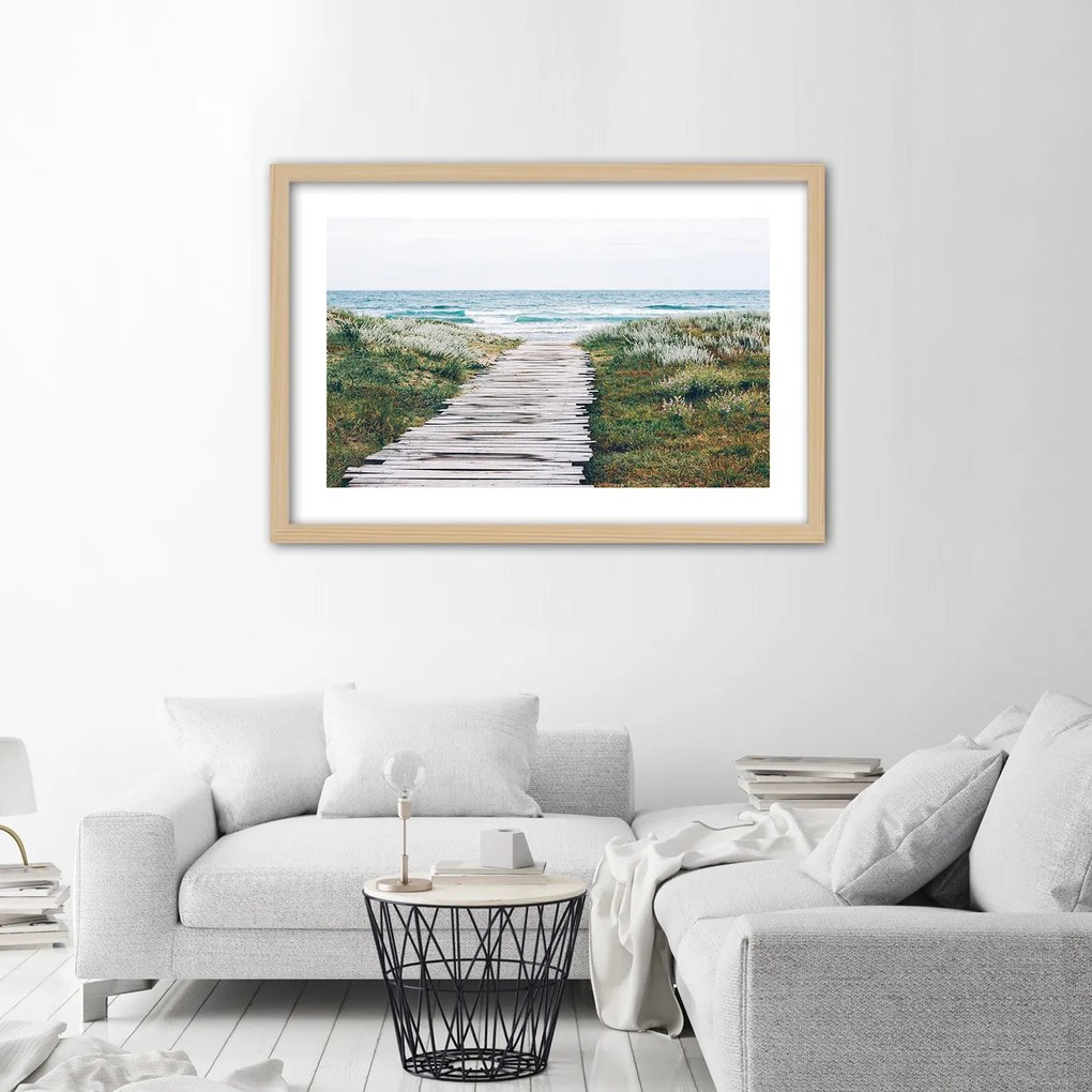 Gario Plagát Drevená cesta k moru Farba rámu: Bez rámu, Rozmery: 90 x 60 cm