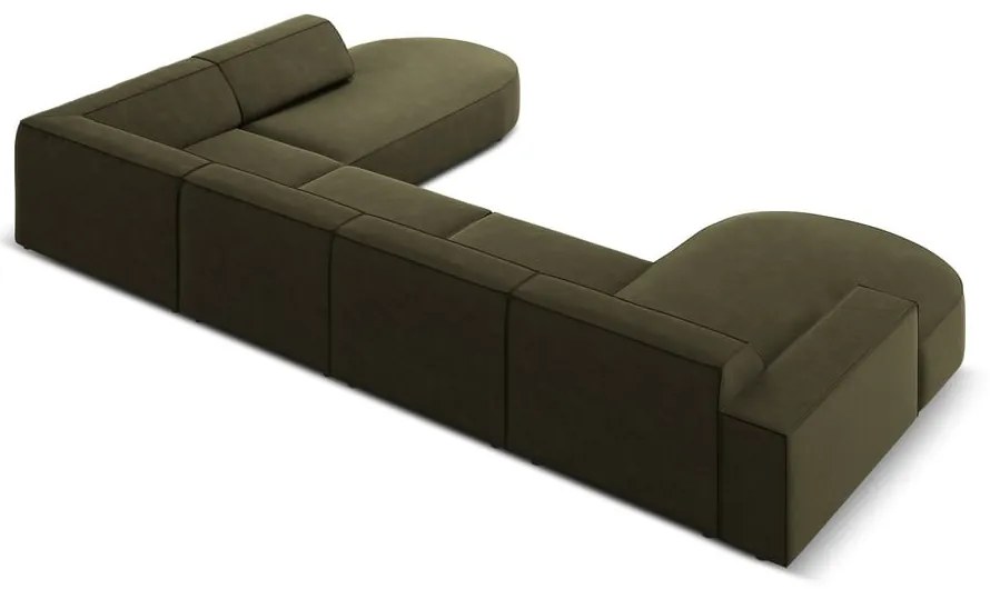 Zelená zamatová rohová pohovka (pravý roh) Jodie - Micadoni Home