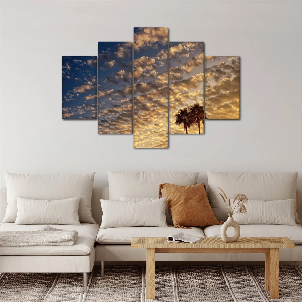 Obraz - Palmy medzi mrakmi (150x105 cm)