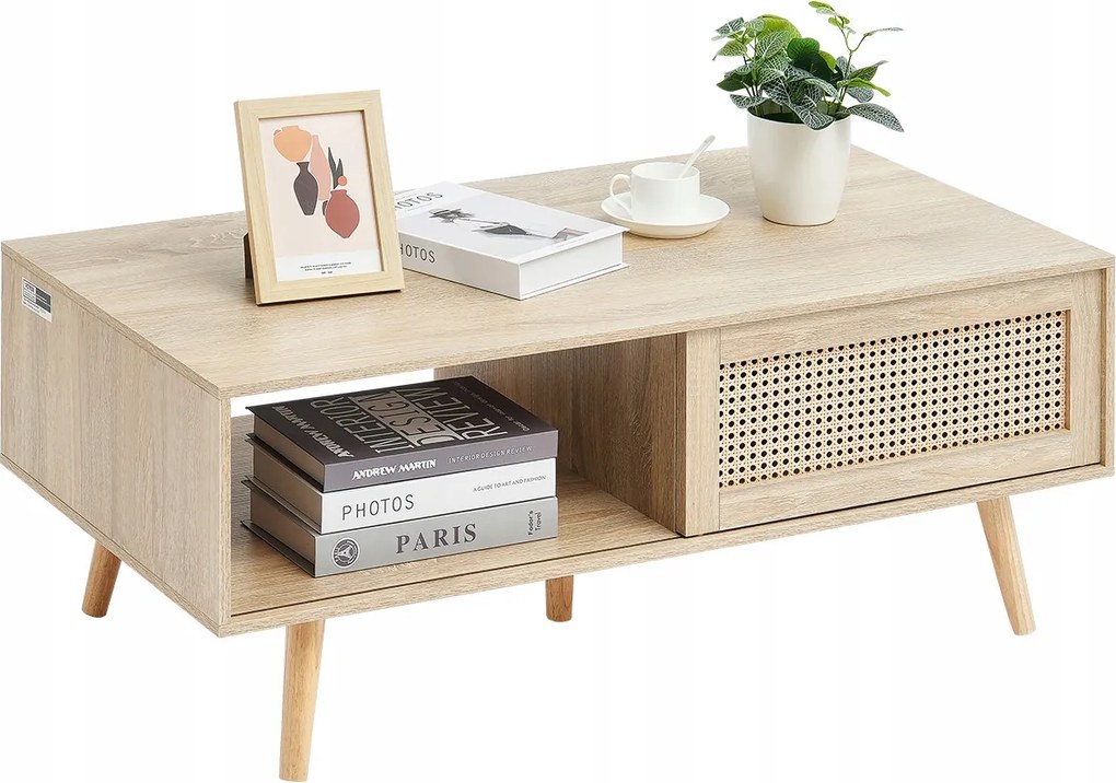 Konferenčný stolík Vevor obdĺžnikový 55 x 41,5 x 41,5 cm, odtiene béžovej farby