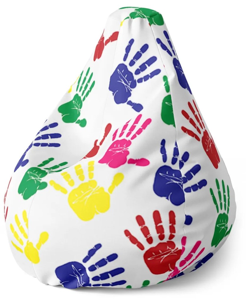 Sablio Sedací vak Pear Farebné otlačky - 70 x 95 x 15 cm