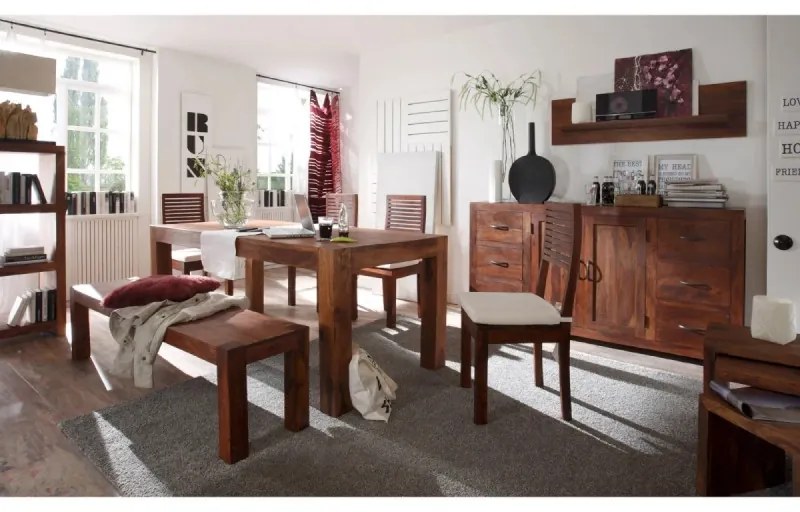 furniture-nabytek.cz - Masívny príborník Palison z palisandru, lakovaný, hnedý – 140×42×80 cm