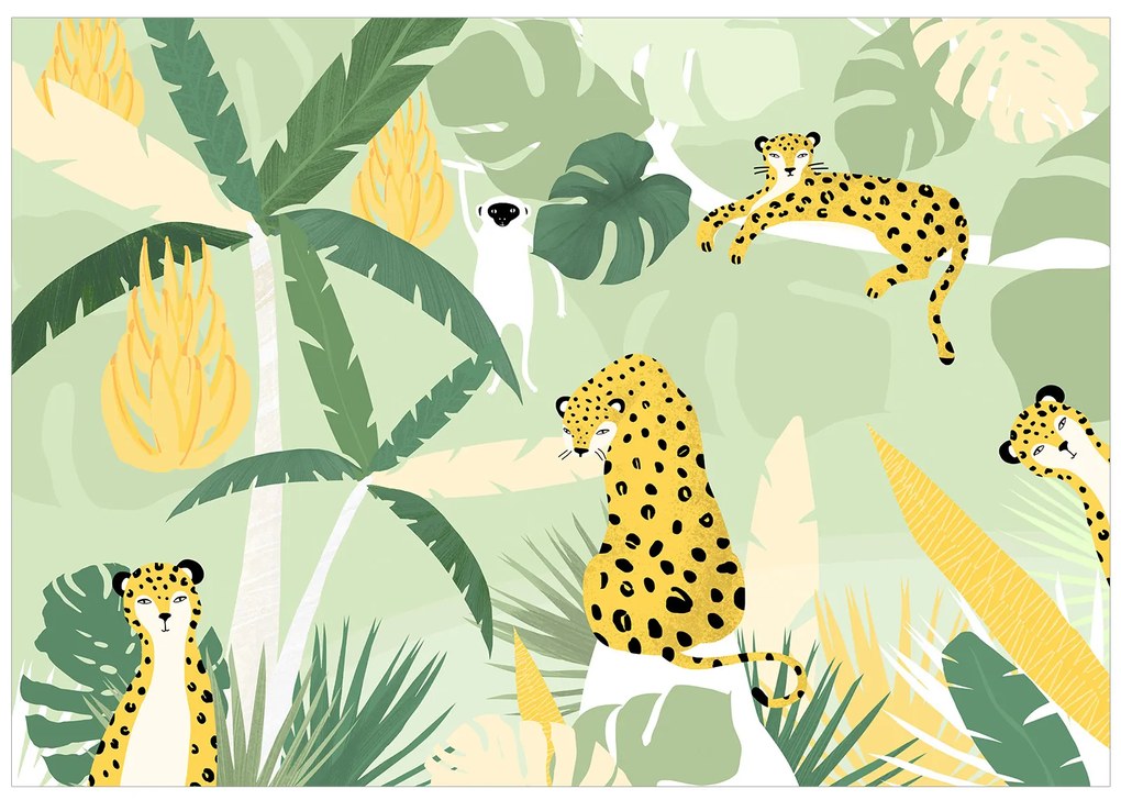 Artgeist Fototapeta - Cheetahs in the Jungle - First Variant Veľkosť: 100x70, Verzia: Standard