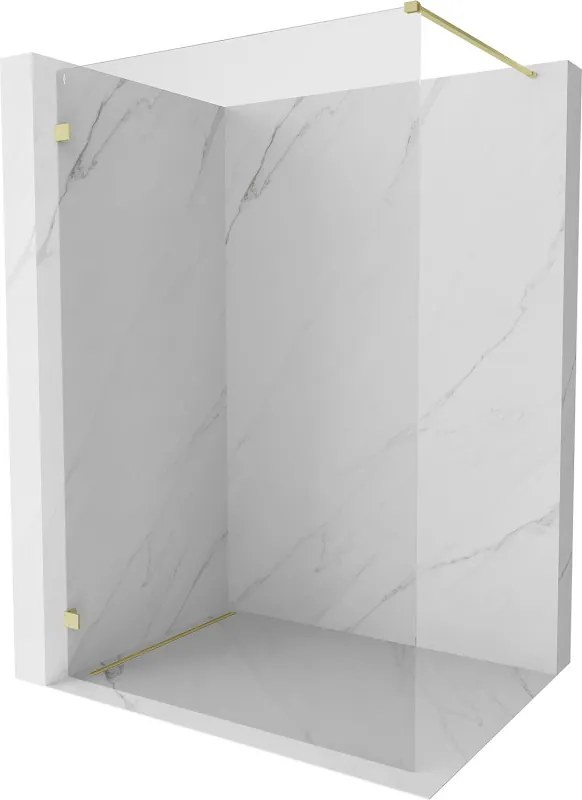 Mexen Lunar sprchová stena ľavá 90 x 200 cm, 8mm číre sklo, zlatá matná, 830-090-000-55-00-L