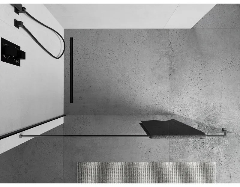 Mexen Mexen, držiak uterákov na stenu sprchovacieho kúta, grafit brúsený, 800-06-66