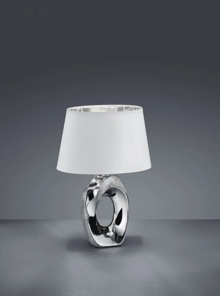 Trio TABA R50511089 Nočná stolová lampa strieborný keramika excl. 1 x E14, max. 40W IP20