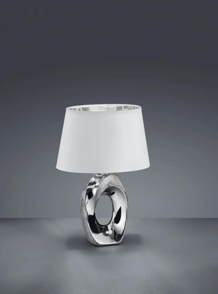 Trio TABA R50511089 Nočná stolová lampa strieborný keramika excl. 1 x E14, max. 40W IP20