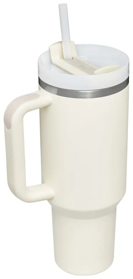 Krémovobiela termoska so slamkou z nehrdzavejúcej ocele 1,18 l Quencher H2.0 FlowState Tumbler Cream – Stanley