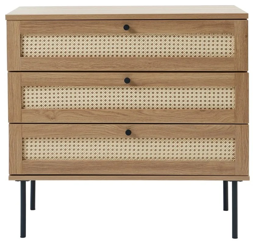 Nízka komoda v dekore duba v prírodnej farbe 80x75 cm Pensacola – Unique Furniture