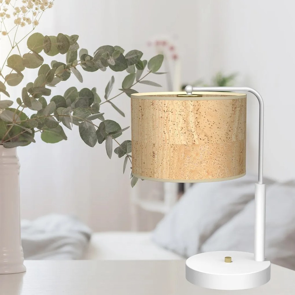 Stolná lampa Cork, 1x korkové tienidlo, w