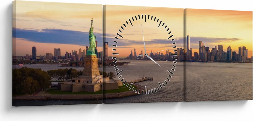 Obraz - New York city (s hodinami) (90x30 cm)