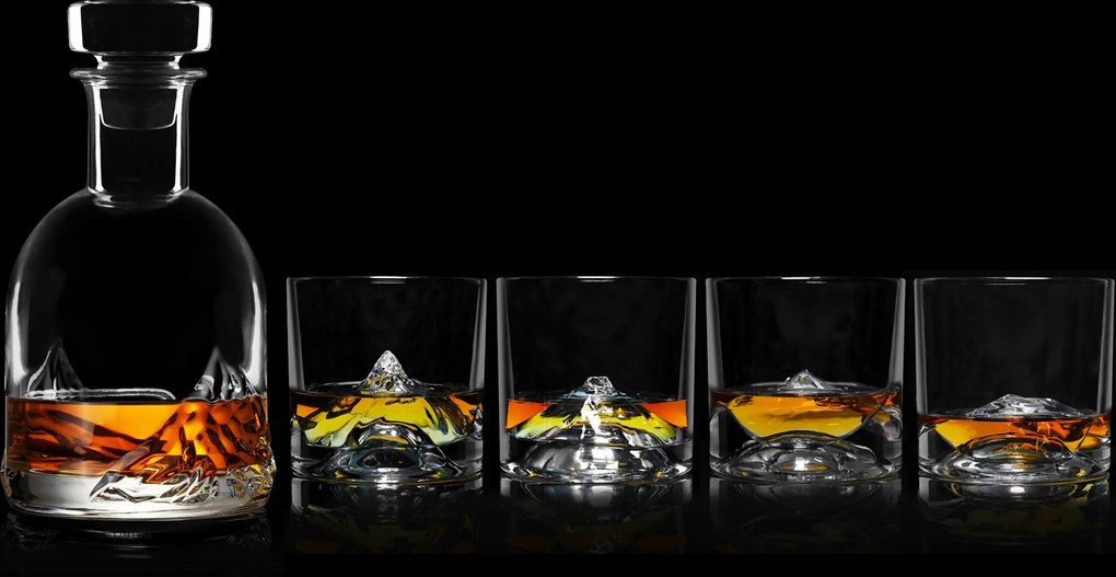 Karafa na whisky The Peaks s pohárikmi 5 dielov