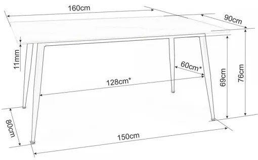 Jedálenský stôl Rion 160 x 90 cm