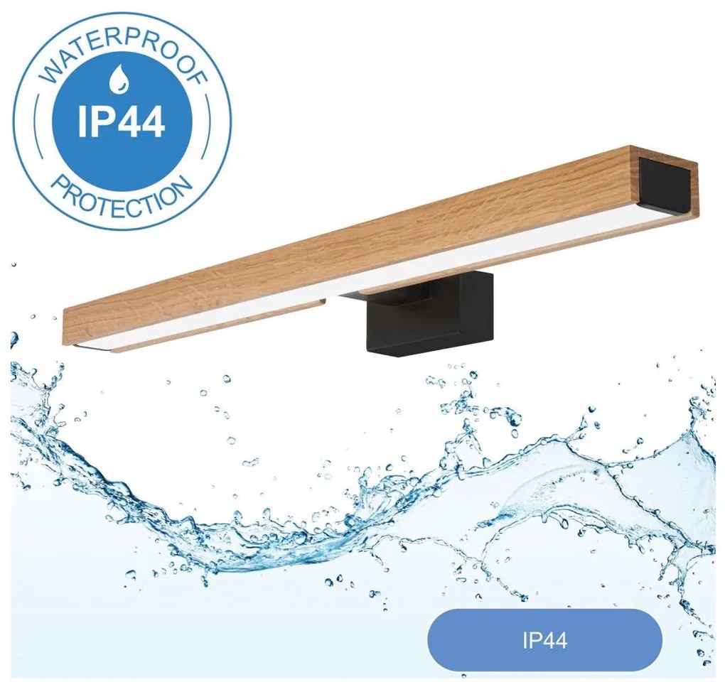 Brilagi-LED Kúpeľňové osvetlenie zrkadla WOODY MIRROR LED/12W/230V IP44 dub/čierna BG0878