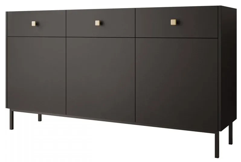 Komoda Priboz 3D3SZ, Farby: čierna