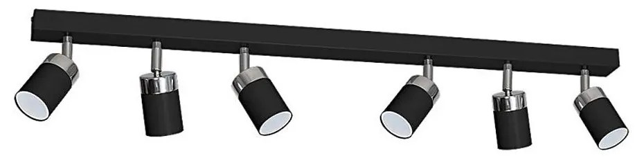 Bodové svietidlo JOKER 6xGU10/25W/230V čierne/lesklý chróm