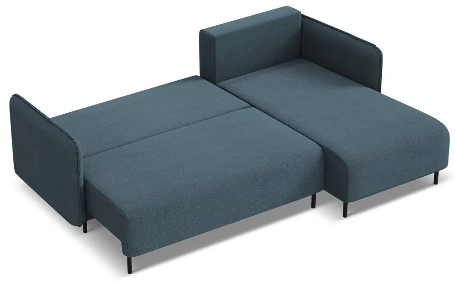 Modrá rozkladacia/s úložným priestorom rohová pohovka (pravý roh) Luana – Makamii