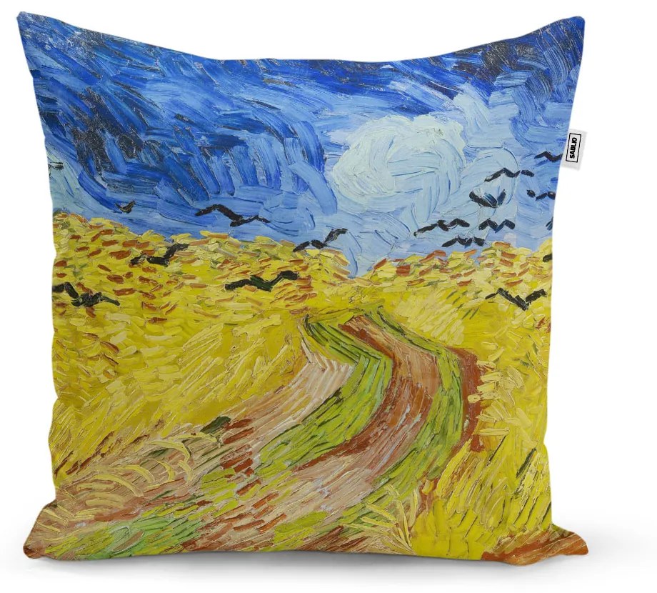 Sablio Vankúš Pšeničné pole s vranami - Vincent van Gogh - 40x40 cm