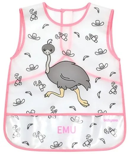 BABY ONO Umývateľný podbradník - zástera 33x40 cm Baby Ono emu