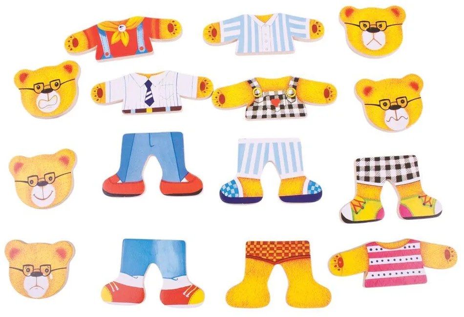 Bigjigs oblékací puzzle v krabičce Medvědí rodinka