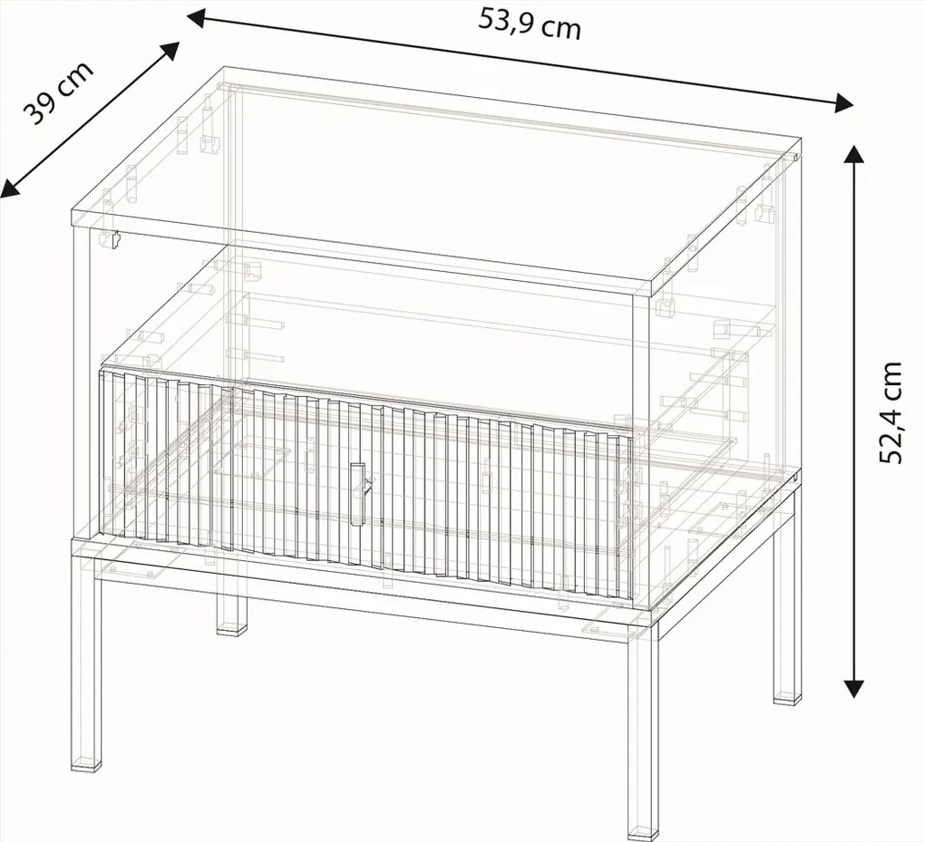 Nočný stolík Maggiore 53,9 cm zelený/čierny/zlatý