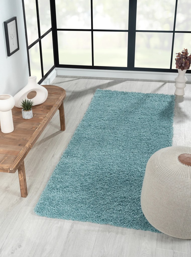 My Flair, Behúň My Shaggy hellblau, 80x250, modrá, chodba / predsieň