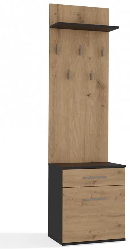 Předsíňová stěna Duo dub artisan/antracit II