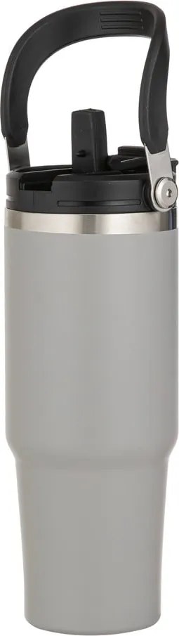Sivá cestovná fľaša z nehrdzavejúcej ocele 1 l Eco – Ladelle