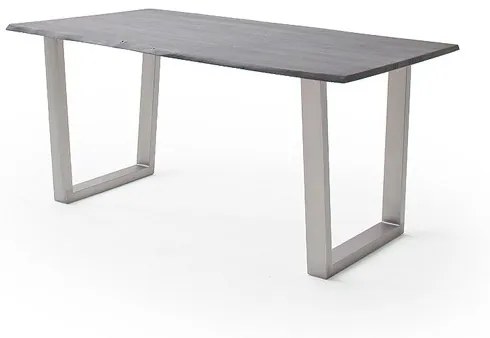Jedálenský stôl Calabria podnož trapez oceľ Veľkosť: doska akácia sivá 5,5 cm 200 x 100