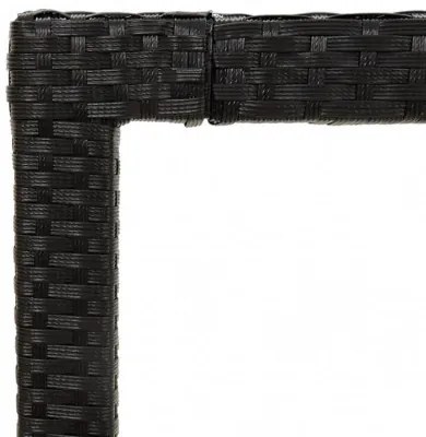 vidaXL Záhradný stôl 150x90x75 cm tvrdené sklo a polyratan čierny-