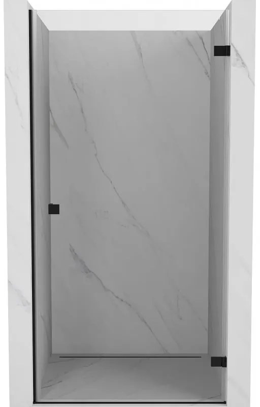 Mexen, Mexen Lunar-B Otočné pravé sprchové dvere 60 cm, priehľadné, čierne - 832-060-000-70-00-P