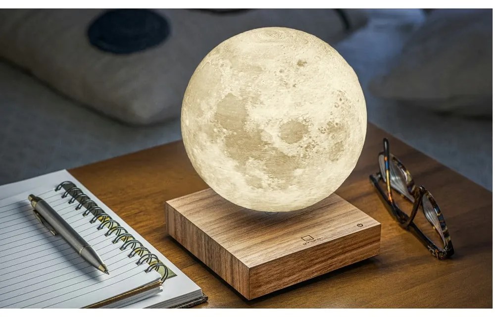 Hnedá LED stolová lampa (výška 14 cm) Moon – Gingko