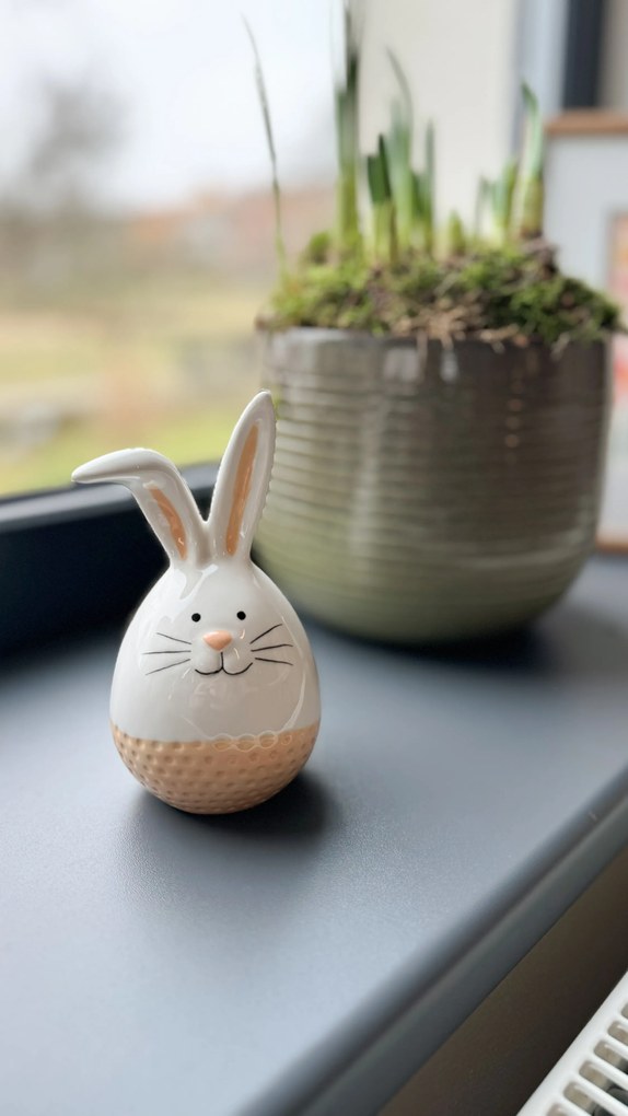 Biely keramický zajačik CERAMIC RABIT - rôzne varianty