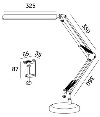 LED Stmievateľná stolná lampa 2v1 USB TENUIX LED/14W/5V 3000-6000K biela