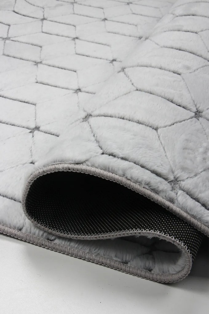 Koberec Rabbit 3D Carving GREY/WHITE 2 rozmery koberec: 80x140 cm
